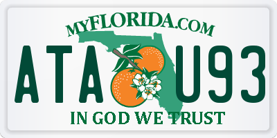 FL license plate ATAU93