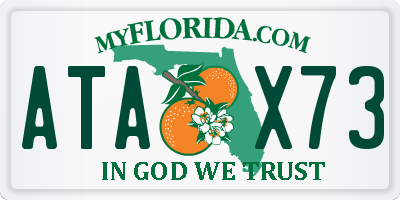 FL license plate ATAX73