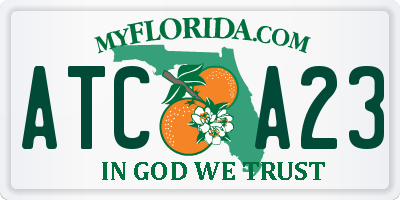 FL license plate ATCA23