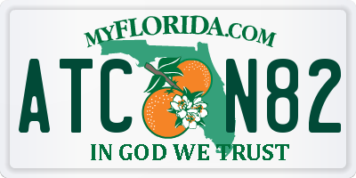 FL license plate ATCN82