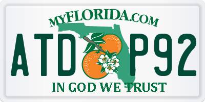 FL license plate ATDP92