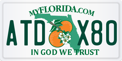 FL license plate ATDX80