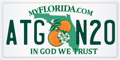 FL license plate ATGN20