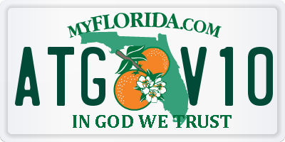 FL license plate ATGV10