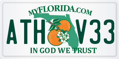 FL license plate ATHV33