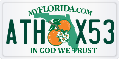 FL license plate ATHX53