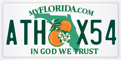 FL license plate ATHX54