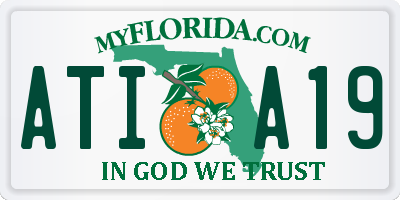 FL license plate ATIA19