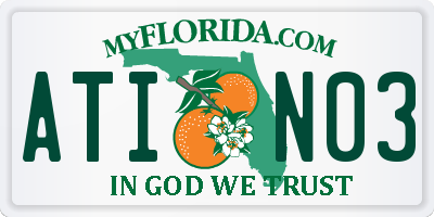 FL license plate ATIN03