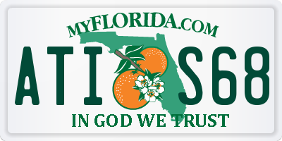 FL license plate ATIS68