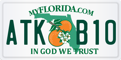 FL license plate ATKB10