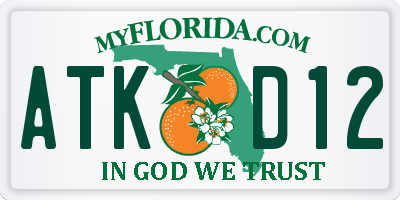 FL license plate ATKD12