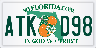 FL license plate ATKD98
