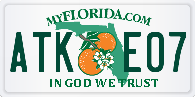 FL license plate ATKE07