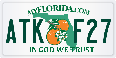 FL license plate ATKF27