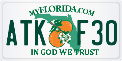 FL license plate ATKF30