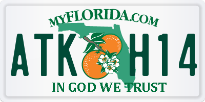 FL license plate ATKH14