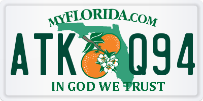FL license plate ATKQ94