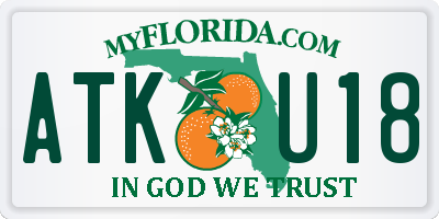 FL license plate ATKU18