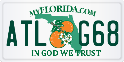 FL license plate ATLG68
