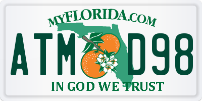 FL license plate ATMD98