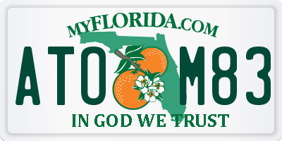 FL license plate ATOM83