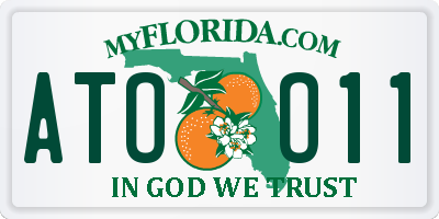 FL license plate ATOO11