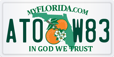 FL license plate ATOW83