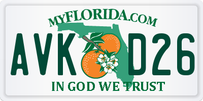 FL license plate AVKD26