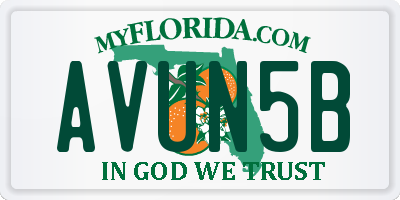 FL license plate AVUN5B