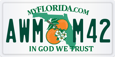 FL license plate AWMM42
