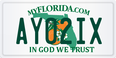 FL license plate AY02IX