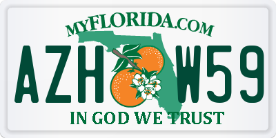 FL license plate AZHW59