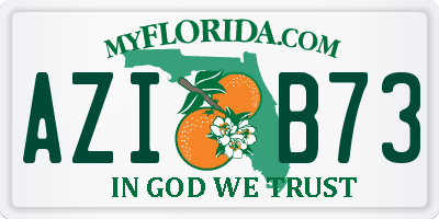 FL license plate AZIB73