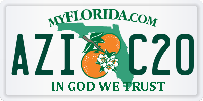 FL license plate AZIC20