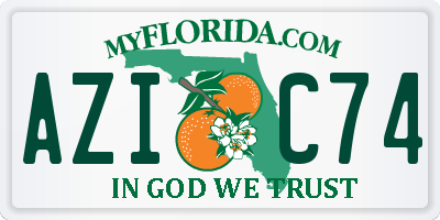 FL license plate AZIC74