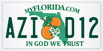 FL license plate AZID12