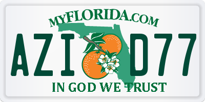 FL license plate AZID77