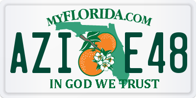 FL license plate AZIE48