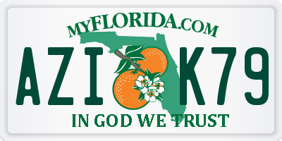 FL license plate AZIK79