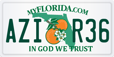 FL license plate AZIR36