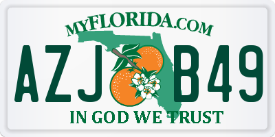 FL license plate AZJB49