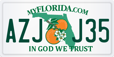 FL license plate AZJJ35