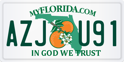 FL license plate AZJU91