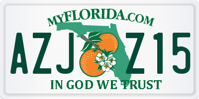 FL license plate AZJZ15