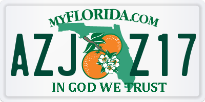 FL license plate AZJZ17