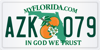 FL license plate AZKO79