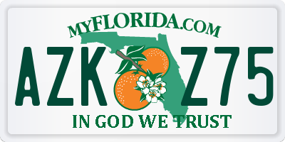 FL license plate AZKZ75