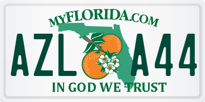 FL license plate AZLA44