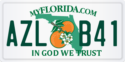 FL license plate AZLB41